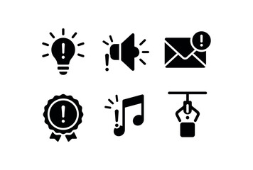 solid icon isolated surprise bulb surprise jump scare speaker surprise notification surprise envelope sticker surprise soundtrack cue surprise drop mechanism
