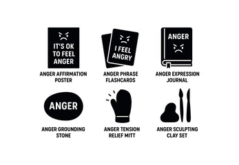 solid icon isolated anr affirmation poster anr phrase cards anr epression journal anr grounding anr tension relief mitt anr sculpting clay