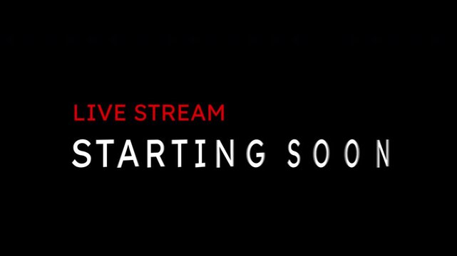 Stream Starting Soon animation with red and white spinning text, stylish intro alert, perfect for going live or online broadcast opener.