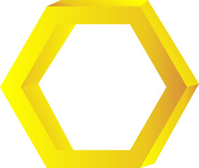 Hexagon gold color icon