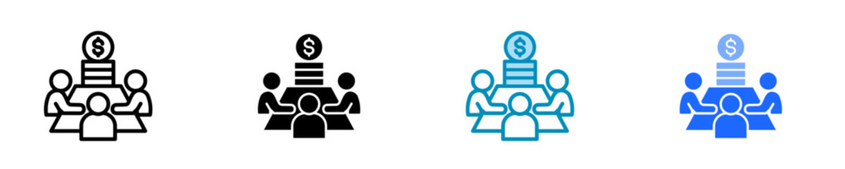 Budget Meeting  Icon Set Multiple Style Collection