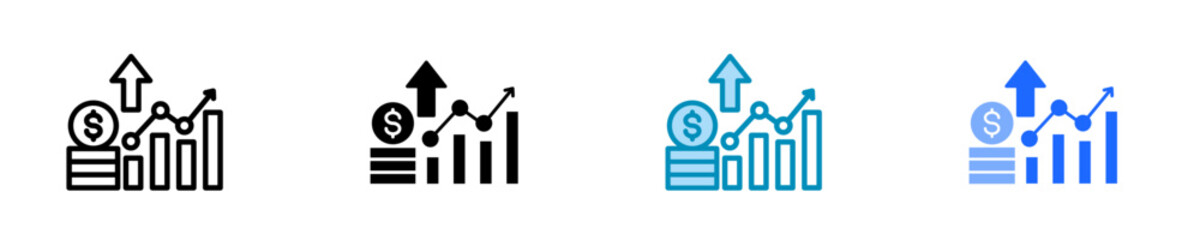 Spending Graph  Icon Set Multiple Style Collection