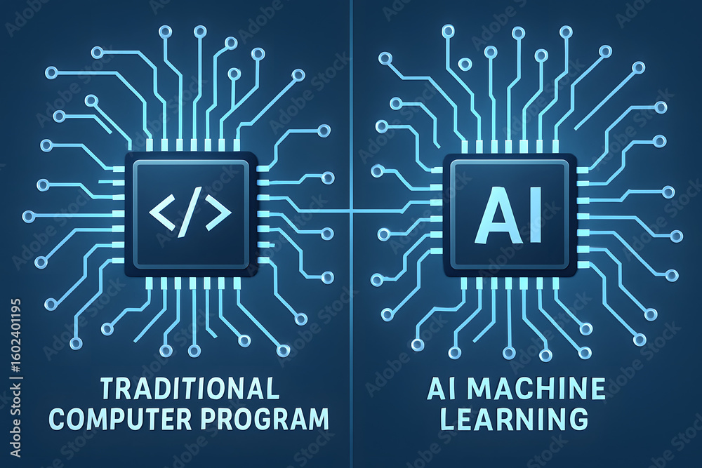 Poster ai vs. traditional computer program: a visually arresting comparison of the traditional computer pro