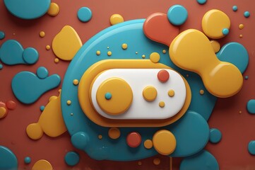 Obraz premium Modern 3D Chat Bubble Icon with Abstract Design, Abstract Social Media Chat Icon for Digital Communication, Messaging App Symbol with Minimal Gradient Style