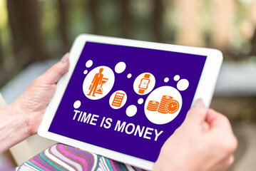 Time is money concept on a tablet
