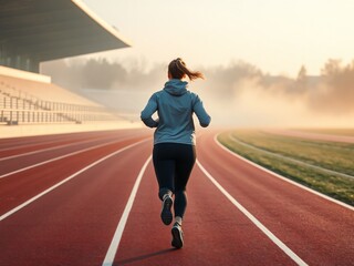 Fototapeta premium Early Morning Jog by Plus-Size Runner