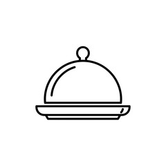 Food cloche icon in minimal black line style