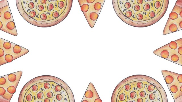 pizza animation background for world food day