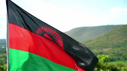 National flag waving in a breeze