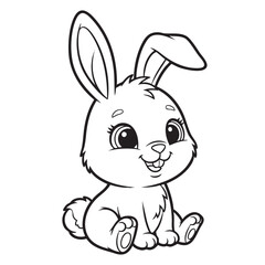 Baby Bunny Line Art