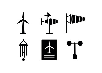 solid icon isolated wind turbine model wind vane indicator wind sock kit wind assembly wind poster wind speed ameter