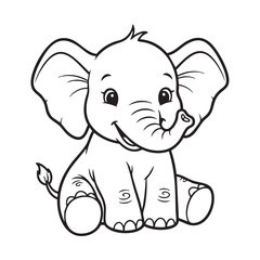 Baby Bunny Line Art