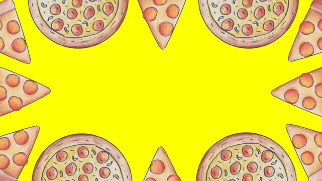 pizza animation background for world food day