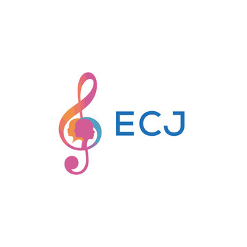 ECJ &ldquo;Creative music logo with human silhouettes and treble clef in gradient colors, ECJ Later Logo, modern artistic design isolated on white background&rdquo;
