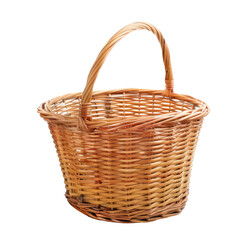 Obraz premium Empty wicker basket with handle (1)