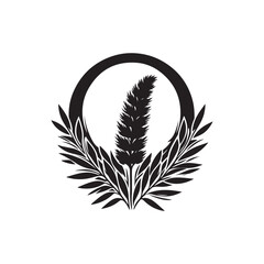 Wattle Day Silhouette Vector Illustration, Solid White Background.	