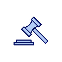 Gavel icon vector. judge gavel sign and symbol. law icon. auction hammer
