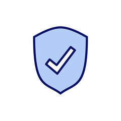 Shield check mark icon vector. Protection approve sign. Insurance icon