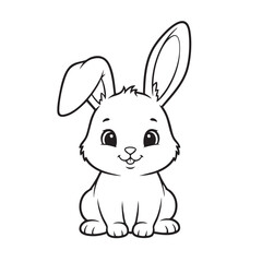 Baby Bunny Line Art