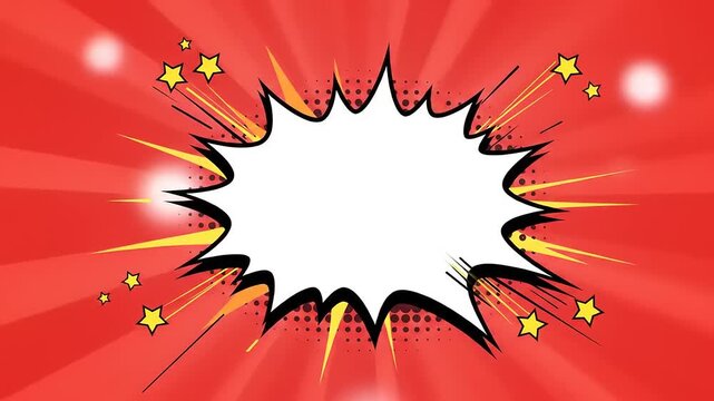 Vibrant comic book style explosion with stars, ideal for dynamic text and creative visuals