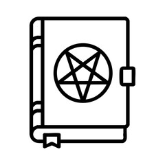 Witchcraft spellbook with pentagram symbol