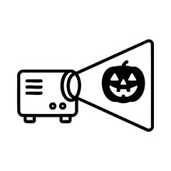 Halloween projector showing spooky pumpkin face