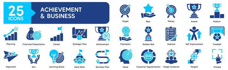 Achievement and Business Goal Icon Pack 