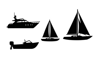 Collection of Various Boat Silhouettes