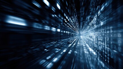 Abstract visualization of post-quantum cryptography with AI-driven algorithms securing data in a high-tech cyber network.