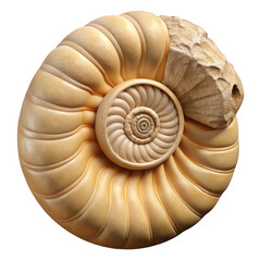 Obraz premium 3d ammonite fossil with intricate detail isolated on transparent background