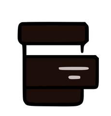 Obraz premium A simple illustration of a dark-colored container with a label, possibly depicting a medicine bottle or jar.