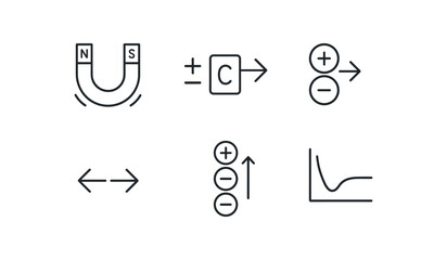 straight perfect stroke icon mono icons style isolated attraction bar magnet attraction coulomb attraction dipole pair attraction force vector attraction particle alignment attraction curve