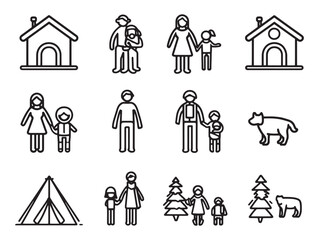 Relief Mission Clean 2D Line Design Pack