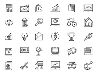 Remote Empire Clean 2D Line Icon Set