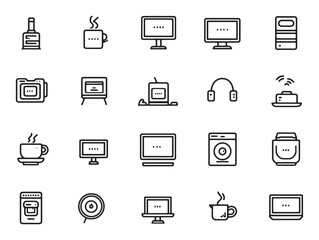 Remote Hustle Simple 2D Line Design Pack