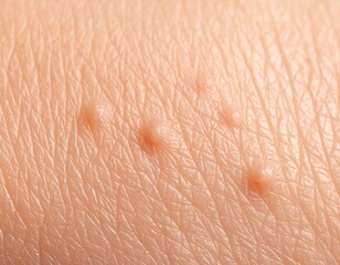 Fototapeta premium Close-Up of Human Skin with Warts: A Detailed Macro View of Skin Texture and Imperfections