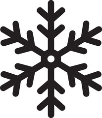 Obraz premium Snowflake Silhouette Icon – Winter Decoration, Holiday Symbol, Minimalist Seasonal Vector Clipart