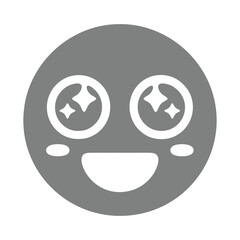 Obraz premium Silhouette of smiling face, brighten one's eyes, emoji