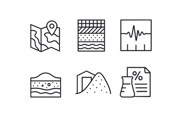 straight perfect out stroke icon mono icons style isolated deposit mineral map deposit lithology log deposit seismic survey deposit section deposit stockpile yard deposit grade analysis