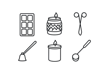 straight perfect out stroke icon mono icons style isolated candle wa melt pack candle jar cozy cover candle wick trimmer candle snuffer tool candle lid stopper candle dipper spoon