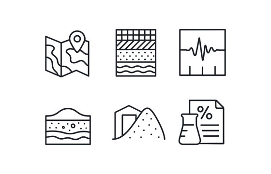 straight perfect out stroke icon mono icons style isolated deposit mineral map deposit lithology log deposit seismic survey deposit section deposit stockpile yard deposit grade analysis