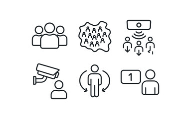 straight perfect out stroke icon mono icons style isolated people group people crowd density map people flow sensor people tracking camera people behavior model people count algorithm