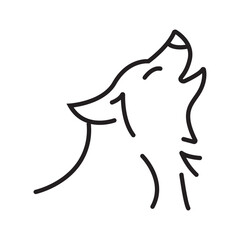 Single outline icon of a wolf in editable stroke. Ideal for wilderness, forest, or predator-themed projects.