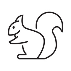 Single outline icon of a squirrel, created with editable stroke. Great for forest, wildlife, and autumn-themed designs.