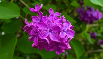 Obraz premium Up Close Lilac Blooms Showing Their Vibrant Purple Color and Delicate Detail