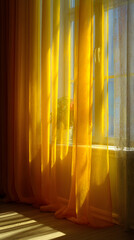 Sunlit Serendipity: Infusing Warmth and Elegance through Yellow Curtains in a Tranquil Space