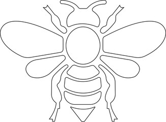 Bee icon. Symbol silhouette of a honey bee sign. Vector illustration in flat style.A simple bee animal outlines silhouette art & Black bee design vector illustration. Flying insect with striped .