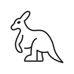 Single outline icon of a kangaroo, made in editable stroke. Ideal for Australian wildlife, jumping animal, or nature themes.