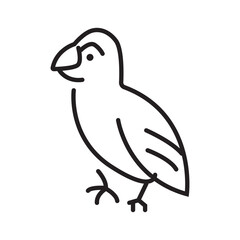Single outline icon of a parrot, designed in editable stroke. Perfect for tropical bird, pet, or wildlife themes.