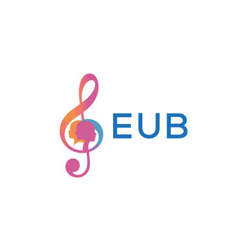 EUB &ldquo;Creative music logo with human silhouettes and treble clef in gradient colors, EUB Later Logo, modern artistic design isolated on white background&rdquo;
